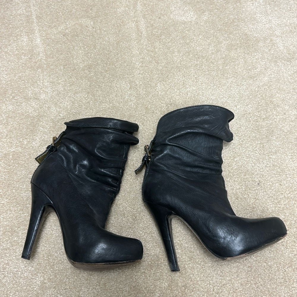 Essential Black Leather Booties - image 1